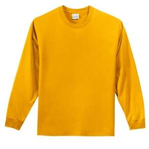 Port and Company Long Sleeve Essential T-Shirt - Dark/Colors Gold