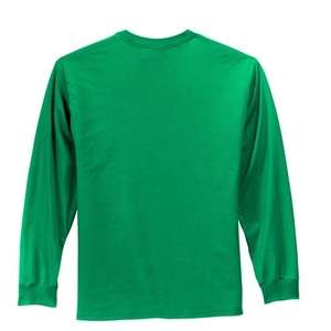 Port and Company Long Sleeve Essential T-Shirt - Dark/Colors Green, Kelly