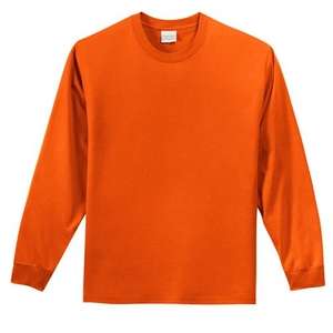 Port and Company Long Sleeve Essential T-Shirt - Dark/Colors Orange