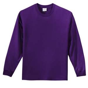 Port and Company Long Sleeve Essential T-Shirt - Dark/Colors Purple