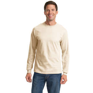 Port and Company Long Sleeve Essential T-Shirt - White/Neutral 