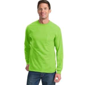 Port and Company Long Sleeve Essential T-Shirt with Pocket - Light/Heather 
