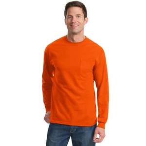 Port and Company Long Sleeve Essential T-Shirt with Pocket - Dark/Colors