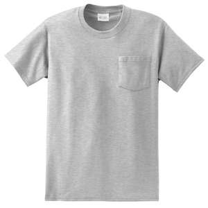 Port and Company Essential T-Shirt with Pocket - Light/Heather Gray, Ash