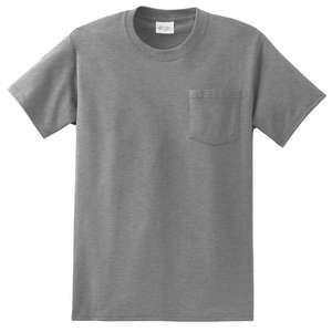 Port and Company Essential T-Shirt with Pocket - Light/Heather Gray, Heathered Athletic