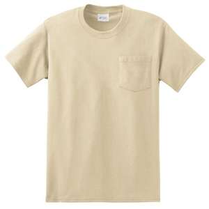 Port and Company Essential T-Shirt with Pocket - Light/Heather Sand