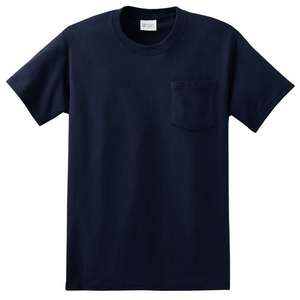 Port and Company Essential T-Shirt with Pocket - Dark/Colors Blue, Navy