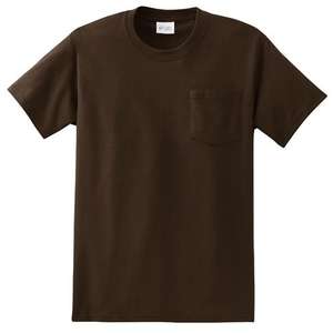 Port and Company Essential T-Shirt with Pocket - Dark/Colors Brown