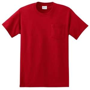 Port and Company Essential T-Shirt with Pocket - Dark/Colors Red