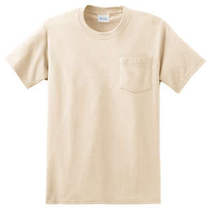 Port and Company Essential T-Shirt with Pocket - White/Neutral Natural