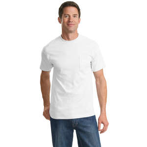 Port and Company Essential T-Shirt with Pocket - White/Neutral 