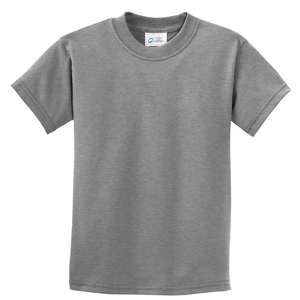 Port and Company Youth Essential T-Shirt - Light/Heather Gray, Heathered Athletic