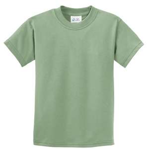Port and Company Youth Essential T-Shirt - Light/Heather Green, Stonewashed