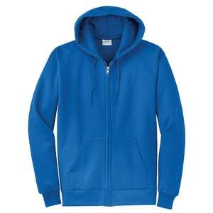 Port and Company 7.8 Oz. Full-Zip Hooded Sweatshirt - Dark/Colors Blue, Royal