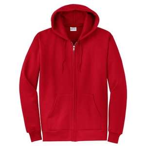 Port and Company 7.8 Oz. Full-Zip Hooded Sweatshirt - Dark/Colors Red