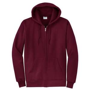 Port and Company 7.8 Oz. Full-Zip Hooded Sweatshirt - Dark/Colors Maroon