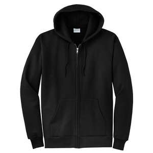 Port and Company 7.8 Oz. Full-Zip Hooded Sweatshirt - Dark/Colors Black