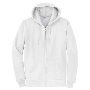 Port and Company 7.8 Oz. Full-Zip Hooded Sweatshirt - White/Neutral White