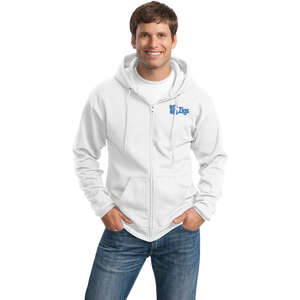 Custom Promotional Port and Company 7.8 Oz. Full-Zip Hooded Sweatshirt - White/Neutral