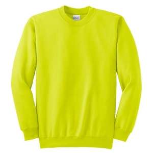 Port and Company Crewneck Sweatshirt - Dark/Colors Green, Safety