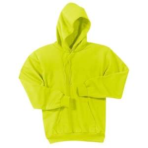 Port and Company Pullover Hooded Sweatshirt - Dark/Colors Green, Safety