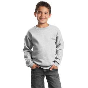 Port and Company Youth Crewneck Sweatshirt - Light/Heather Gray, Ash