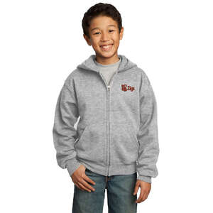 Custom Promotional Port and Company Youth Full-Zip Hooded Sweatshirt - Light/Heather