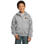 Promotional Apparel - Port and Company Youth Full-Zip Hooded Sweatshirt - Light/Heather