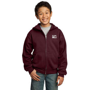 Custom Promotional Port and Company Youth Full-Zip Hooded Sweatshirt - Dark/Colors