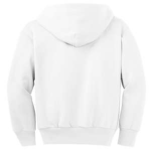 Port and Company Youth Full-Zip Hooded Sweatshirt - White/Neutral