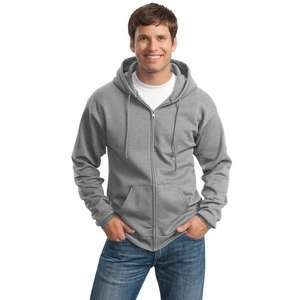 Port and Company Full-Zip Hooded Sweatshirt - Light/Heather