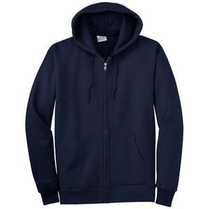 Port and Company Full-Zip Hooded Sweatshirt - Dark/Colors Blue, Navy