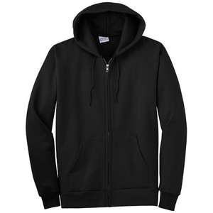 Port and Company Full-Zip Hooded Sweatshirt - Dark/Colors Black