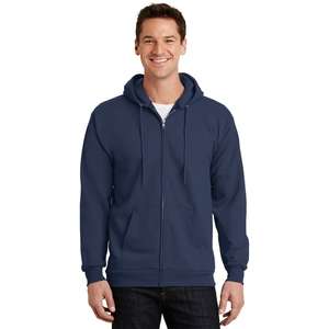 Custom Promotional Port and Company Full-Zip Hooded Sweatshirt - White/Neutral