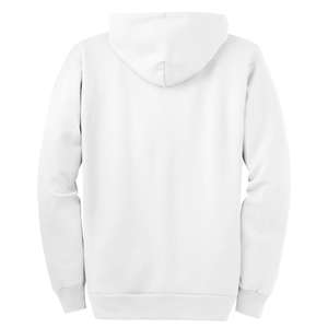Port and Company Full-Zip Hooded Sweatshirt - White/Neutral 