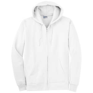 Port and Company Full-Zip Hooded Sweatshirt - White/Neutral White