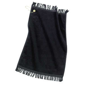 Port and Company Grommeted Fingertip Towel - Dark/All Black