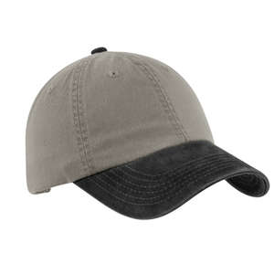 Port Authority Two-Tone Garment-Washed Cap - Dark/All Pebble/Black