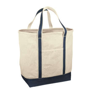 Red House Medium Heavyweight Canvas Tote - Dark/All Blue, Navy/Natural
