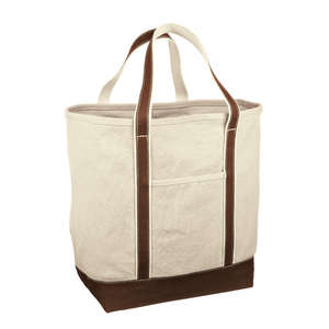Red House Large Heavyweight Canvas Tote - Dark/All Brown, Dark Chocolate/Natural