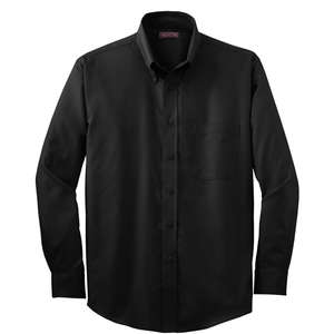 Red House Herringbone Non-Iron Button-Down Shirt - Dark/All Black
