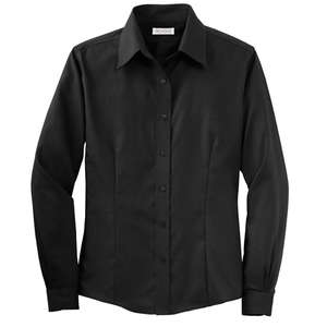 Red House Ladies Nailhead Non-Iron Button-Down Shirt - Dark/All Black