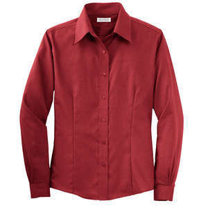Red House Ladies Nailhead Non-Iron Button-Down Shirt - Dark/All Red, Deep