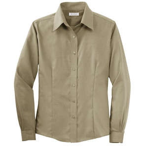 Red House Ladies Nailhead Non-Iron Button-Down Shirt - Dark/All Tan