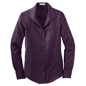Red House Ladies Herringbone Non-Iron Button-Down Shirt - Dark/All Purple, Bermuda