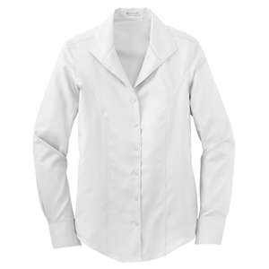 Red House Ladies Herringbone Non-Iron Button-Down Shirt - Dark/All White