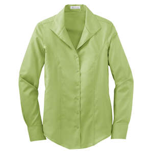 Red House Ladies Herringbone Non-Iron Button-Down Shirt - Dark/All Wintergreen