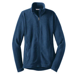 Red House Ladies Sweater Fleece Full-Zip Jacket - Dark/All Blue, Heathered Navy