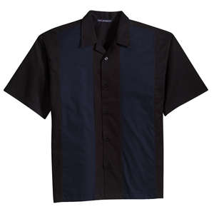 Port Authority Retro Camp Shirt - Dark/All Black/Blue, Navy