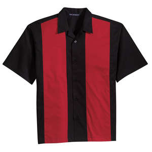 Port Authority Retro Camp Shirt - Dark/All Black/Red